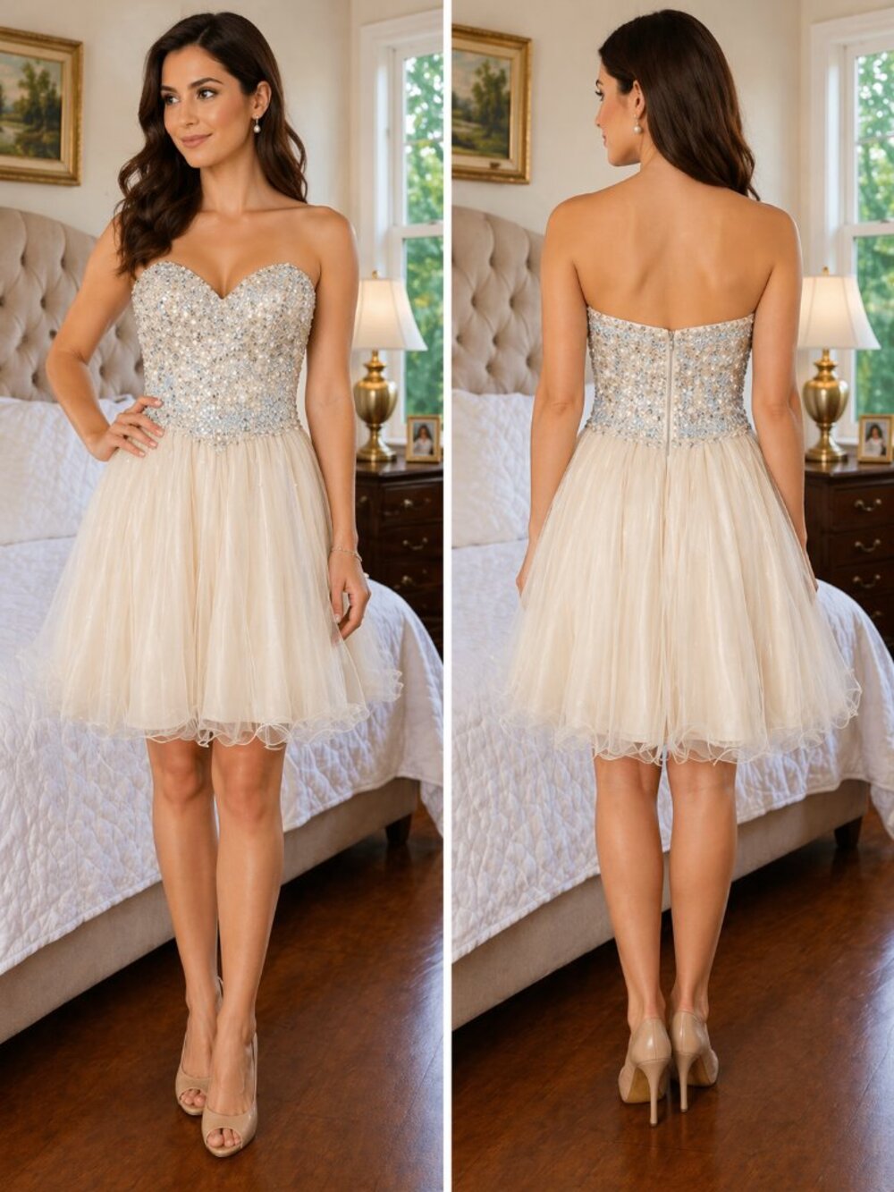 Terani Couture Jeweled Formal Strapless Dress $407